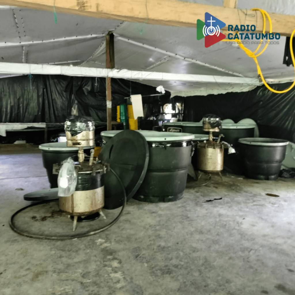 Megalaboratorio para el procesamiento de cocaina, vereda la abeja, Municipio de Convención