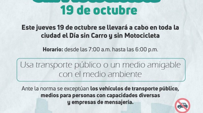 Día sin carro y sin moto
