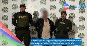 Fue capturado un ciudadano de 53 años en el barrio Santa Clara, al norte del municipio de Ocaña, Norte de Santander por el delito de porte ilegal de armas de fuego y munición / Foto: Policía Nacional