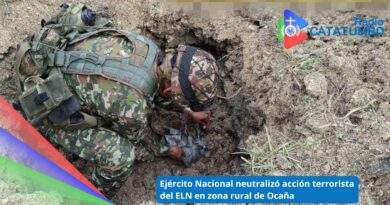 El Ejército Nacional neutralizó acción terrorista del ELN en el corregimiento de Aguas Claras zona rural de Ocaña, Norte de Santander / Foto: Cortesía