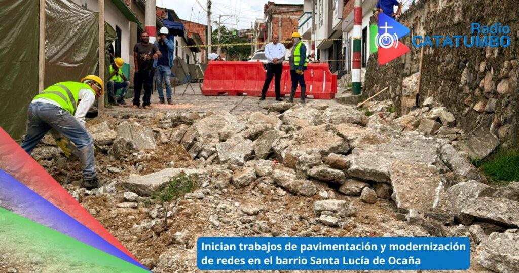 La Alcaldía de Ocaña dio inicio a las obras de pavimentación en la vía principal del barrio Santa Lucía / Foto: Alcaldía de Ocaña