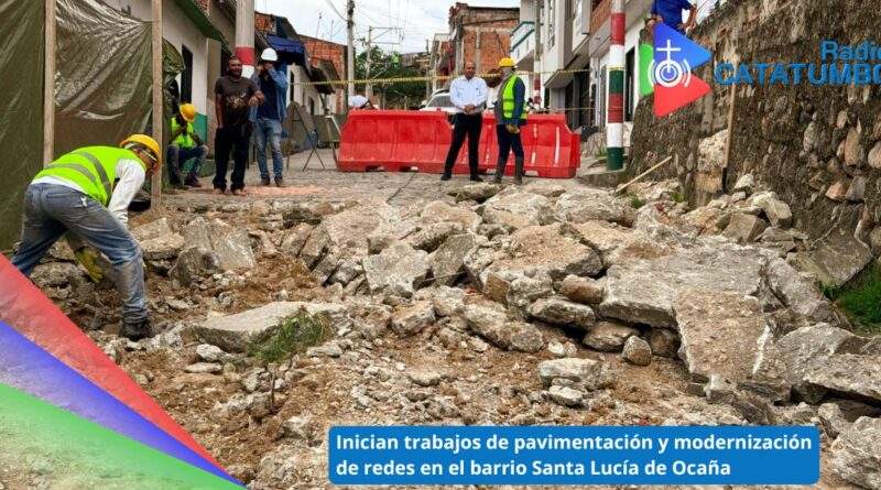 La Alcaldía de Ocaña dio inicio a las obras de pavimentación en la vía principal del barrio Santa Lucía / Foto: Alcaldía de Ocaña