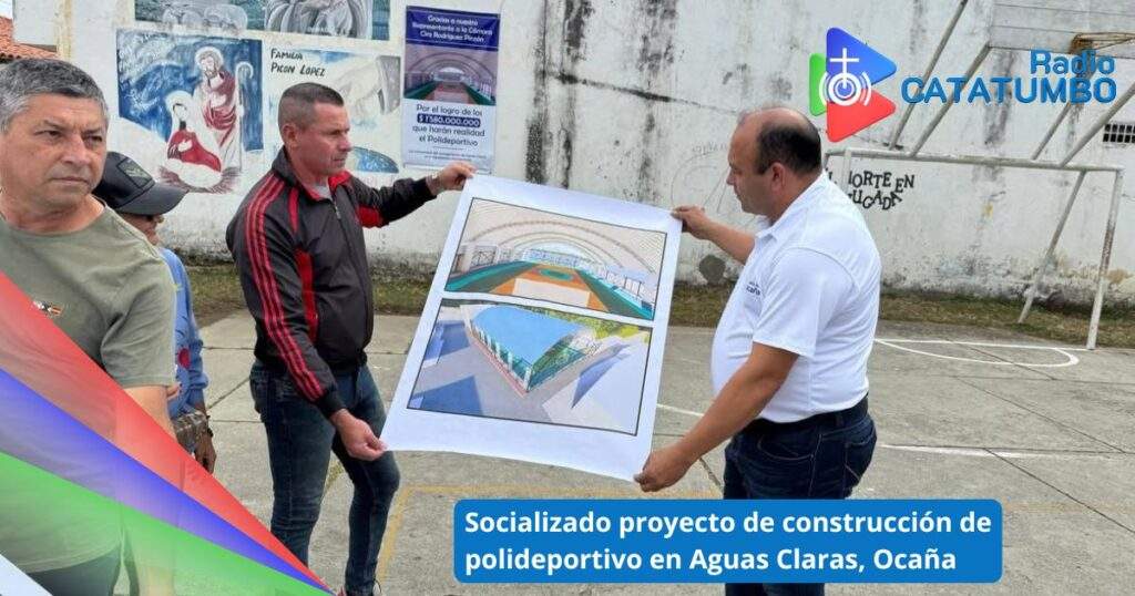 La Alcaldía de Ocaña, Norte de Santander socializo el proyecto de construcción de un nuevo polideportivo en el corregimiento de Aguas Claras / Foto: Redes Sociales