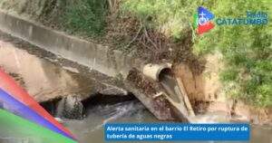 Tubería rota de aguas negras en el barrio El Retiro de Ocaña, Norte de Santander / Foto: Suministrada