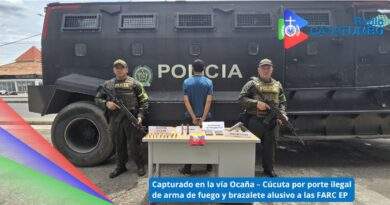 Captura de un presunto integrante de las FARC EP en la vía que comunica a Tibú con Cúcuta / Foto: Policía Nacional