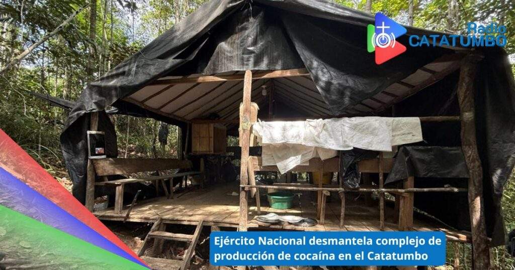 Laboratorio clandestino para el procesamiento de clorhidrato de cocaína, en Hacari, Norte de Santander / Foto: Ejercito Nacional