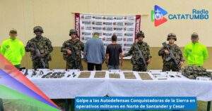Capturados dos presuntos integrantes de las Autodefensas Conquistadoras de la Sierra Nevada en La Esperanza (Norte de Santander) y San Alberto (Cesar) / Foto: Ejercito Nacional 