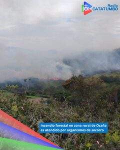Incendio forestal registrado en la vereda El Apial, zona rural del municipio de Ocaña, Norte de Santander / Foto: Suministrada