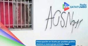 Aparición de grafitis alusivos a un presunto nuevo grupo armado en diferentes sectores del municipio de Ocaña / Foto: EMISORA DIOSESANA RADIO CATATUMBO 