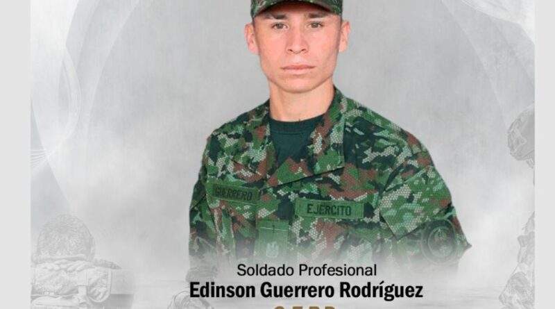 Edison Guerrero Rodríguez, soldado profesional asesinado / Foto: Ejercito Nacional