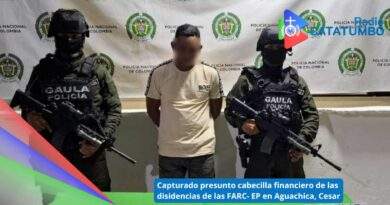 Camarada Carlos, presunto cabecilla del Frente 37 de las FARC-EP, capturado en Aguachica, Cesar / Foto: Policía del Cesar