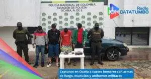 Capturado a cuatro hombres en Ocaña, Norte de Santander / Foto: Policía Nacional 