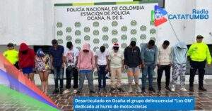 Grupo delincuencial conocido como “Los GN” capturados en Ocaña, Norte de Santander / Foto: Policía Nacional 