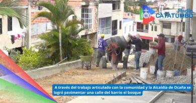 Obras de pavimentación en el barrio El Bosque de Ocaña, Norte de Santander / Foto: Alcaldía de Ocaña