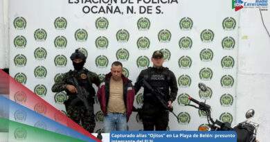 Alias “Ojitos” intengrante del ELN fue capturado en la Playa de Belen, Norte de Santander / Foto: Policia Nacional