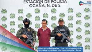 Alias el “Primo” capturado en el municipio de Pailitas, Cesar / Foto: Denor