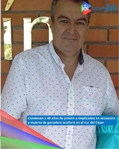 Juan Pablo Castillo Esper, ganadero ocañero asesinado en el sur del Cesar / Foto: Redes Sociales