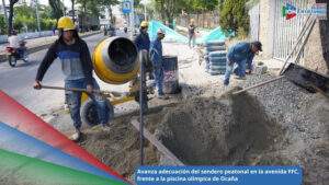 A buen ritmo sigue avanzando la obra de adecuación del sendero peatonal sobre la avenida Francisco Fernández de Contreras en Ocaña, Norte de Santander / Foto: Alcaldía de Ocaña