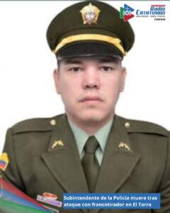 Subintendente Jefferson Andrés Ortiz Ocampo, asesinado con francotirador en El Tarra, Norte de Santander / Foto: Policía Nacional