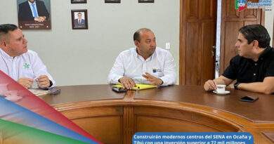 Reunión entre los directivos del SENA y el alcalde de Ocaña Emiro Cañizares Plata para concretar las nuevas sedes para los municipios de Ocaña y Tibú, Norte de Santander / Foto: SENA
