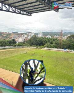 Estadio Hermides Padilla de Ocaña, Norte de Santander - Jornada de poda preventiva / Foto: Radio Catatumbo