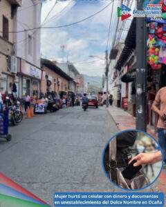 Imagen de referencia – Una mujer fue victima de un nuevo caso de hurto en el sector del Dulce Nombre en Ocaña, Norte de Santander / Foto: Redes Sociales 