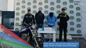 Fuerón capturados presuntos integrantes de los “Los GN”, banda delincuencial dedicada al hurto de moticletas en Ocaña, Norte de Santander / Foto: Policía Nacional