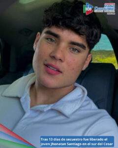 Jhonatan Santiago, de 17 años fue dejado en libertad luego de permanecer 13 días en cautiverio / Foto: Redes Sociales