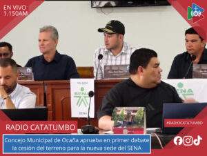 El Concejo Municipal de Ocaña aprobó este lunes en primer debate el proyecto de acuerdo de enajenación del terreno destinado a la construcción de la nueva sede del Servicio Nacional de Aprendizaje (SENA) / Foto: Concejo Municipal de Ocaña