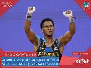 Héctor Viveros ganó una medalla de oro para Colombia en la categoría de 60 kg (modalidad arranque) durante el primer día oficial de los Juegos Bolivarianos 2025 / Foto: Comite Olimpico Colombiano