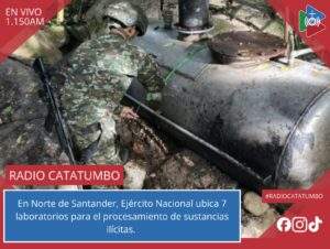 Durante la Operación Catatumbo el Ejército Nacional destruyó siete laboratorios y dos semilleros de coca en zona rural de Tibú y El Zulia, Norte de Santander / Foto: Ejército Nacional