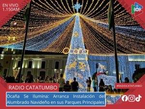 Imagen de referencia – Alumbrado navideño en el Parque 29 de Mayo en Ocaña, Norte de Santander / Foto: Redes Sociales