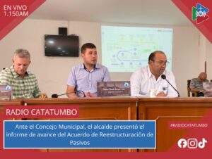 El alcalde de Ocaña presentó ante el Concejo Municipal el informe correspondiente a la Ley 550, mediante el cual se detallan los avances y compromisos financieros del municipio en el marco del acuerdo de reestructuración de pasivos / Foto: Alcaldía de Ocaña