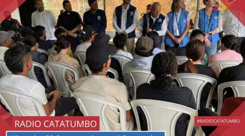 ELN entregó a 28 personas que permanecían secuestradas a una comisión humanitaria en zona rural de Tibú. Norte de Santander / Foto: Cortesía