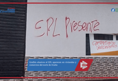 Grafitis alusivos al EPL aparecen en viviendas y comercios del norte de Ocaña