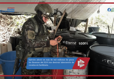 Ejército afectó en más de mil millones de pesos las finanzas del ELN tras destruir laboratorio de cocaína en Sardinata. Ejército afectó en más de mil millones de pesos las finanzas del ELN tras destruir laboratorio de cocaína en Sardinata.