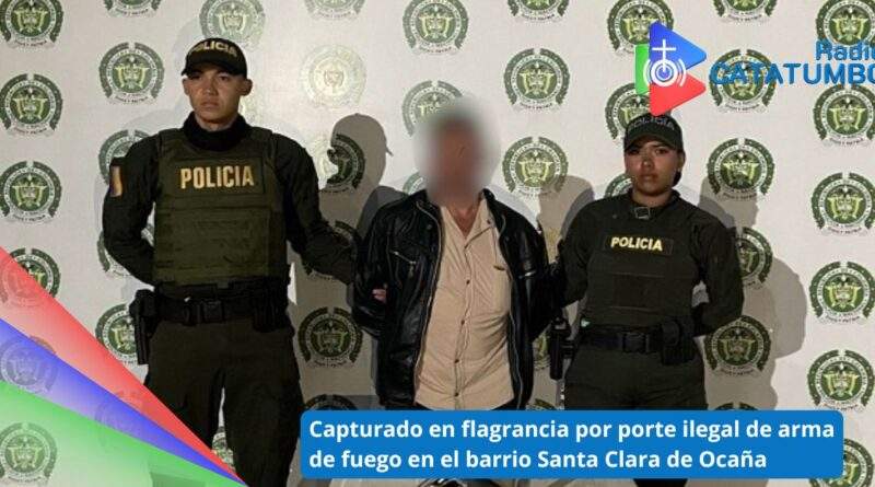 Fue capturado un ciudadano de 53 años en el barrio Santa Clara, al norte del municipio de Ocaña, Norte de Santander por el delito de porte ilegal de armas de fuego y munición / Foto: Policía Nacional