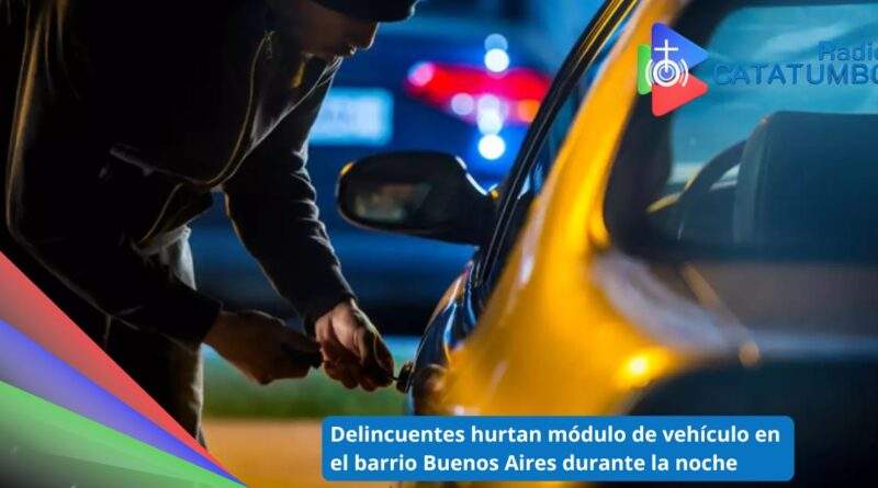 Imagen de referencia – El día de ayer delincuentes aprovecharon la soledad de la noche para cometer el hurto de autopartes a un vehículo estacionado en el barrio Buenos Aires en Ocaña, Norte de Santander.