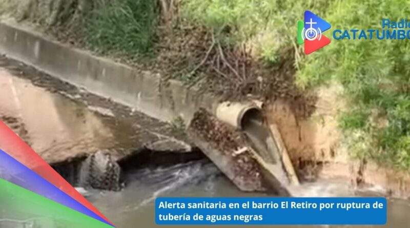 Tubería rota de aguas negras en el barrio El Retiro de Ocaña, Norte de Santander / Foto: Suministrada