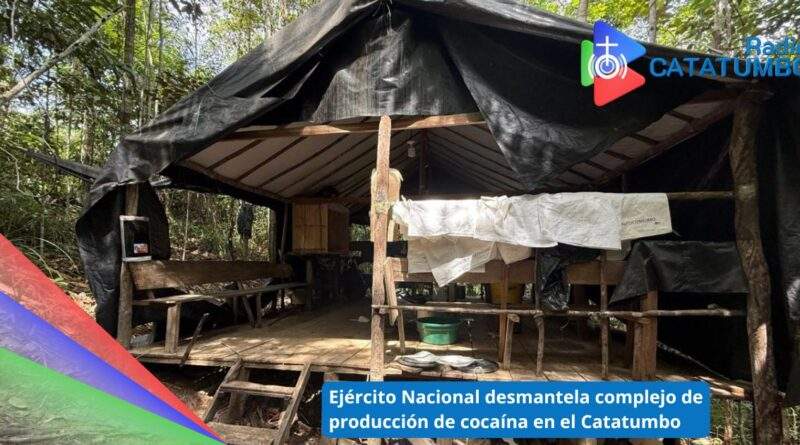 Laboratorio clandestino para el procesamiento de clorhidrato de cocaína, en Hacari, Norte de Santander / Foto: Ejercito Nacional