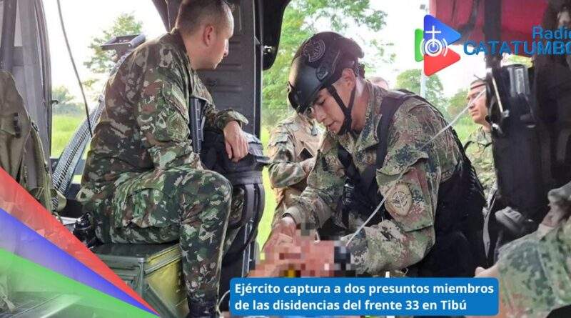 Ejército Nacional capturó a dos presuntos integrantes de las disidencias de las FARC en Tibú, Norte de Santander / Foto: FUERZAS MILITARES DE COLOMBIA