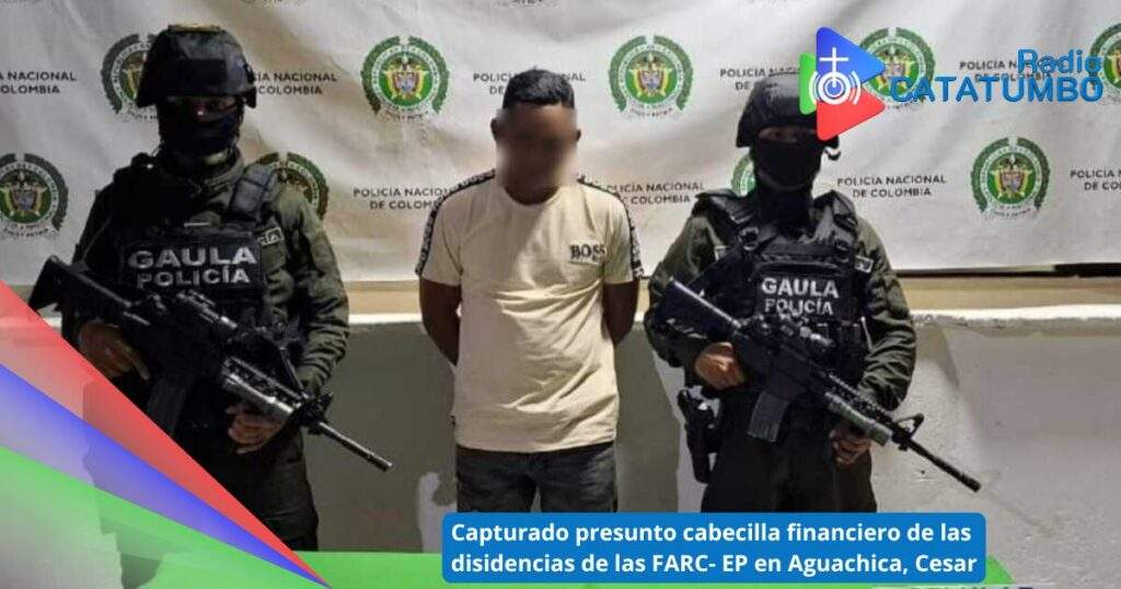 Camarada Carlos, presunto cabecilla del Frente 37 de las FARC-EP, capturado en Aguachica, Cesar / Foto: Policía del Cesar