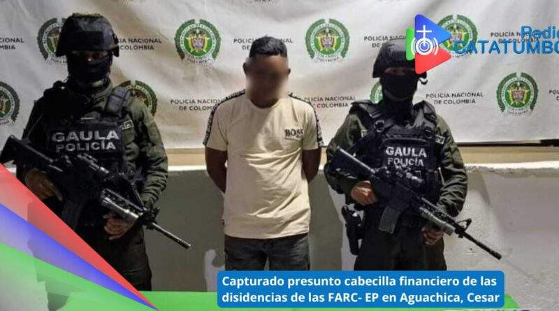 Camarada Carlos, presunto cabecilla del Frente 37 de las FARC-EP, capturado en Aguachica, Cesar / Foto: Policía del Cesar