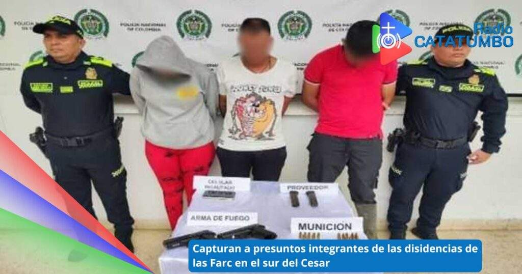 Capturados presuntos integrantes de las disidencias de las Farc en Gamarra, Cesar / Foto: Policía Nacional