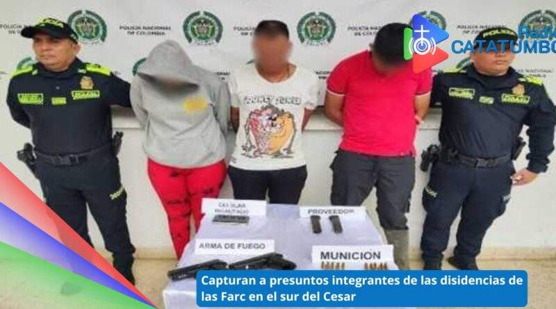 Capturados presuntos integrantes de las disidencias de las Farc en Gamarra, Cesar / Foto: Policía Nacional