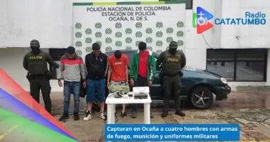 Capturado a cuatro hombres en Ocaña, Norte de Santander / Foto: Policía Nacional