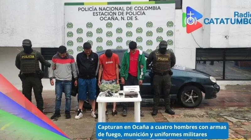 Capturado a cuatro hombres en Ocaña, Norte de Santander / Foto: Policía Nacional