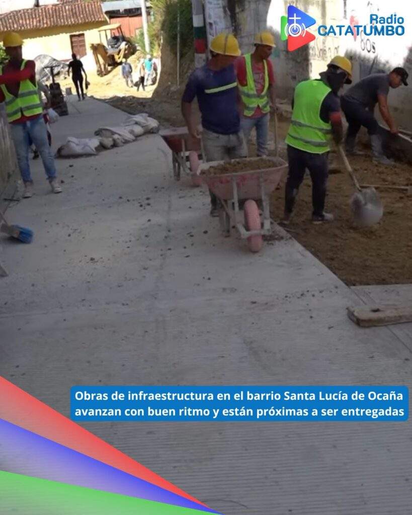 Obras de mejoramiento vial e infraestructura urbana en el barrio Santa Lucía de Ocaña, Norte de Santander / Foto: Alcaldía de Ocaña