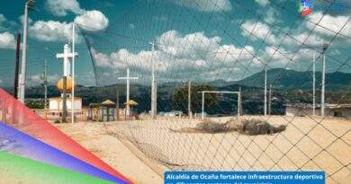 Cerramiento de la cancha ubicada en el barrio la Santa Cruz / Foto: Alcaldía de Ocaña