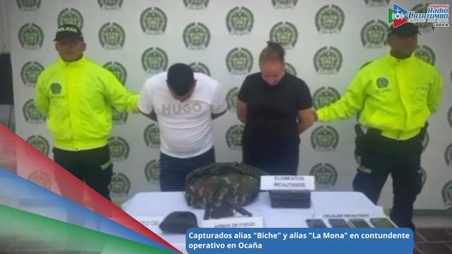 Capturados alias “Biche” y alias “La Mona” en Ocaña, Norte de Santander / Foto: Policía Nacional